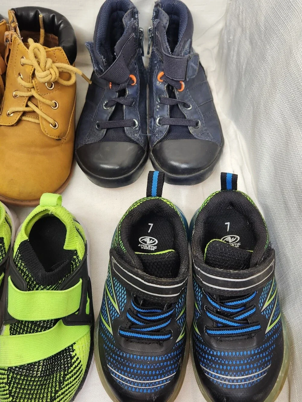 10 Pairs Of Toddler Boys Size 6.5-7 Shoes Boots Sandals Sneakers